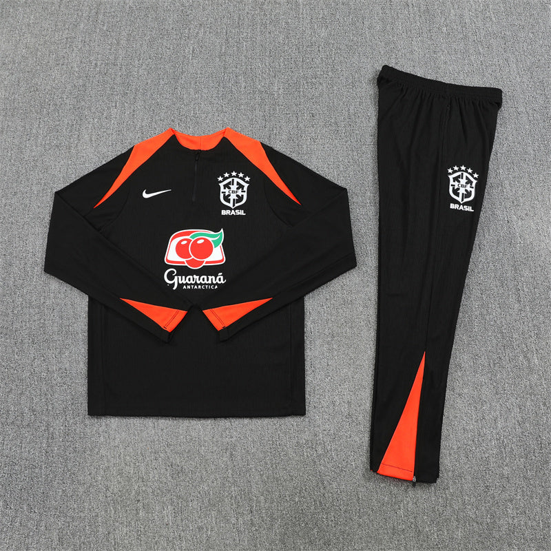 Ensemble d’entraînement Brésil noir et orange, vue de face