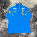 Haut d’entraînement Brésil bleu à demi zip, vue de face