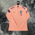 Haut d’entraînement Brésil rose saumon à demi zip, vue de face